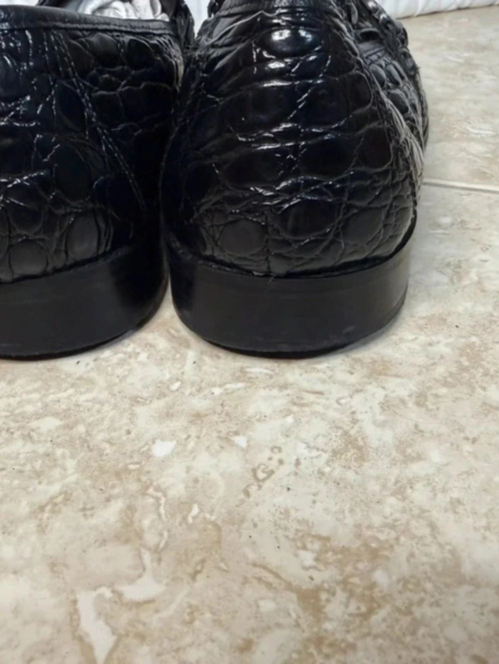 Stacy Adams Bellucci Black Croco Print Bit Loafers Men’s Size 15